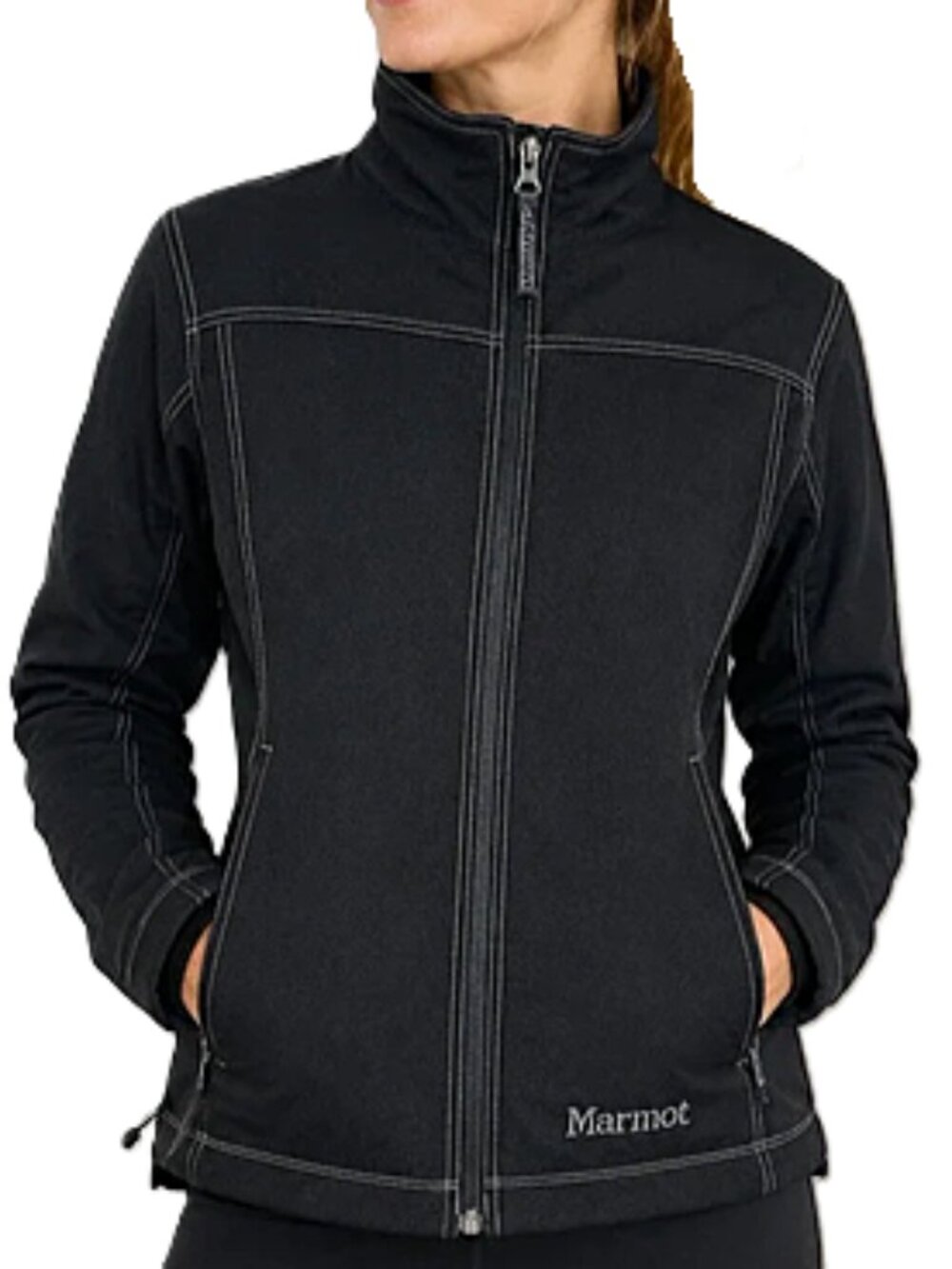 Marmot Softshell Womens Jacket Black Full Zip Hiking Bikercore size XS